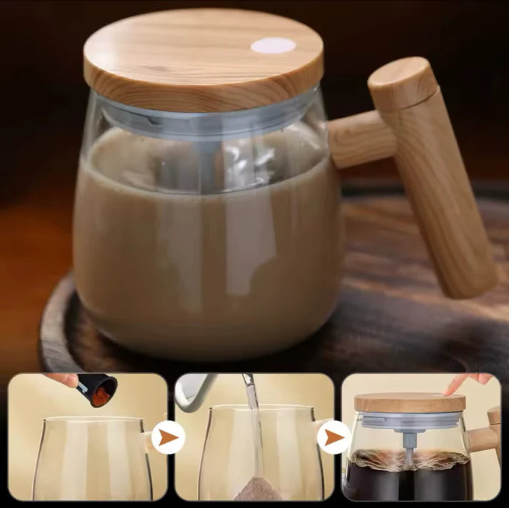 Taza de vidrio mezcladora elétrica recargable
