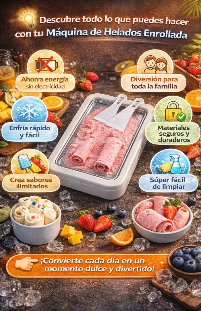 ❄️🍨 MÁQUINA PROFESIONAL DE HELADOS ENROLLADOS