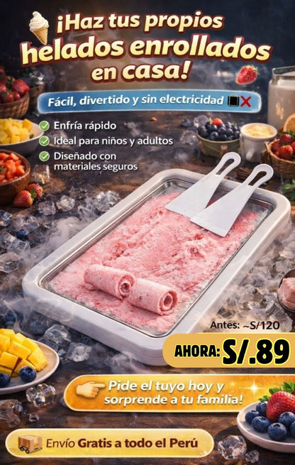 ❄️🍨 MÁQUINA PROFESIONAL DE HELADOS ENROLLADOS