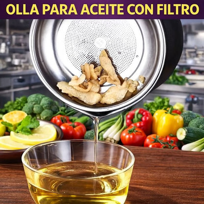 OLLA CON FILTRO PARA ACEITE