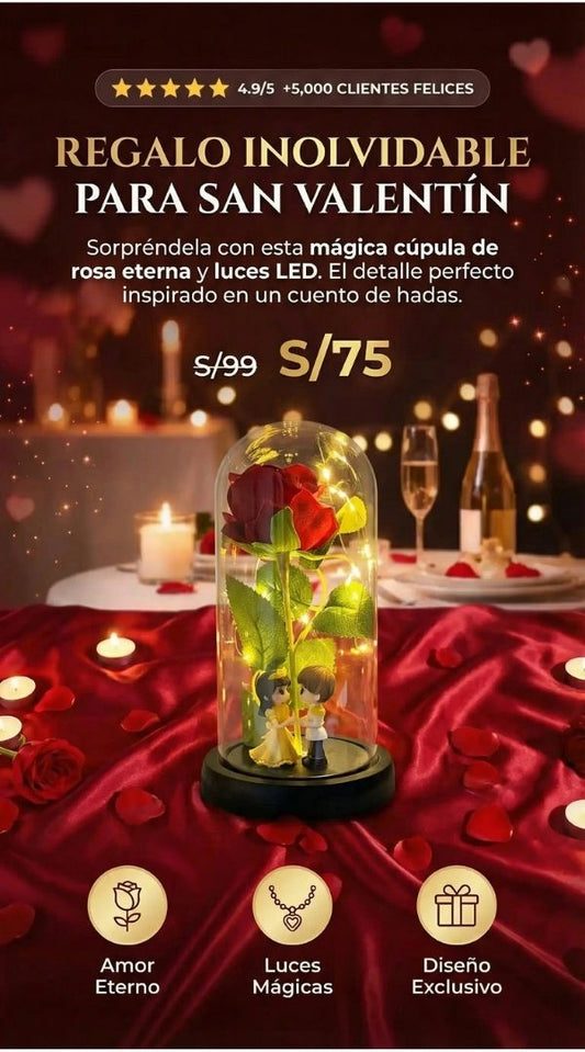 CÚPULA ROSA ETERNA LA BELLA Y LA BESTIA