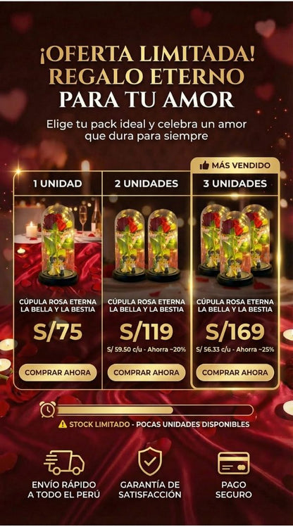 CÚPULA ROSA ETERNA LA BELLA Y LA BESTIA