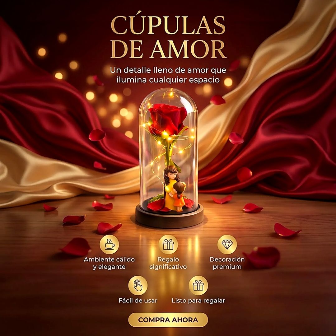 CUPULA ROSA ETERNA  LED ❤️