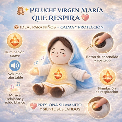 🧸✨ Peluche Virgen María 37 cm – Dulzura, Paz y Protección 💖