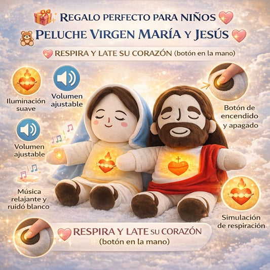 🧸✨ Peluche Virgen María 37 cm – Dulzura, Paz y Protección 💖