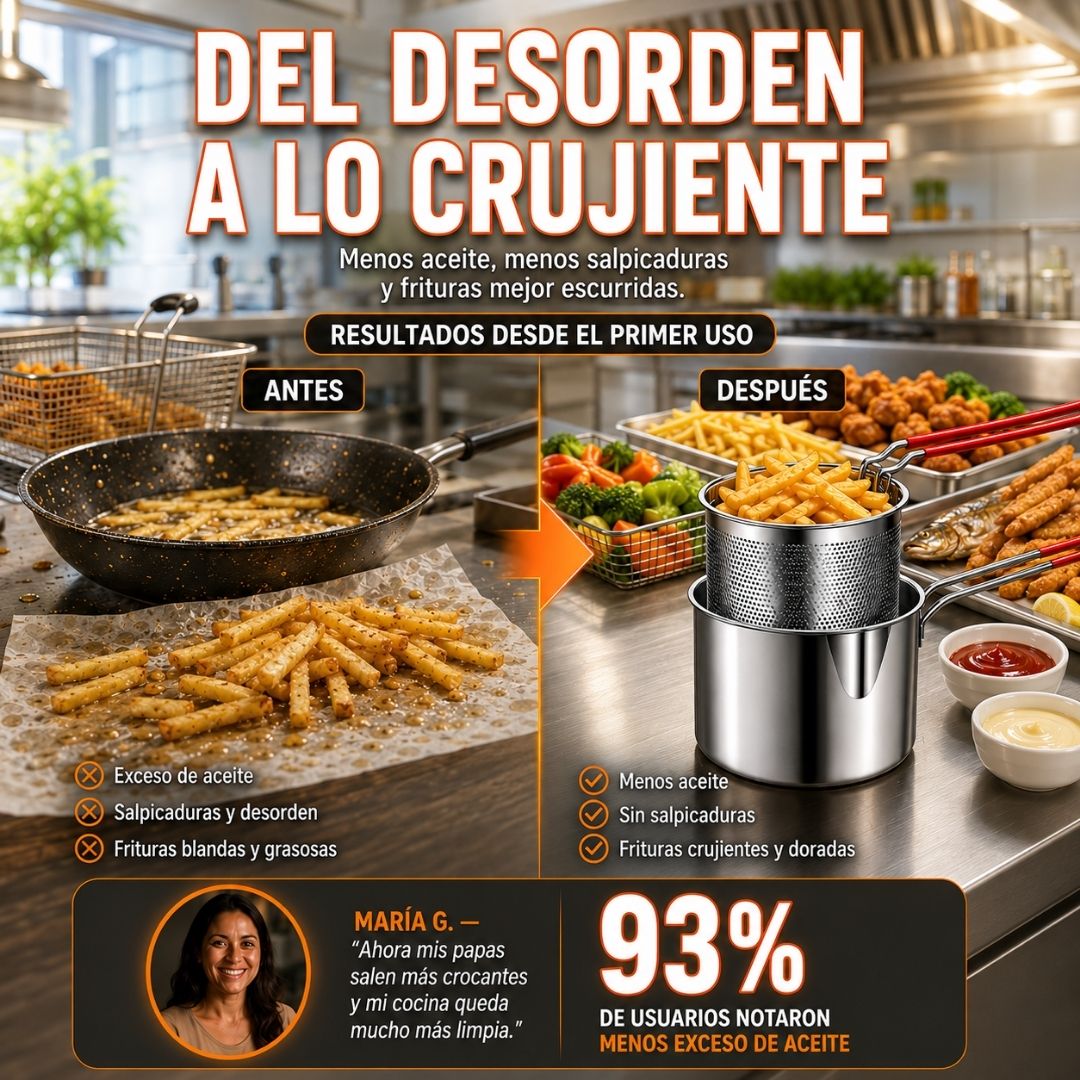 🍟 OLLA FREIDORA DE ACERO INOXIDABLE 🥘👨‍🍳