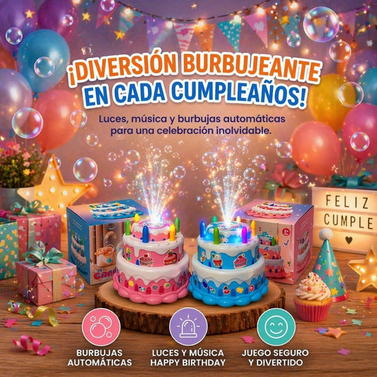 🎂 Haz que su cumpleaños sea inolvidable (lanza burbujas + luces + música)