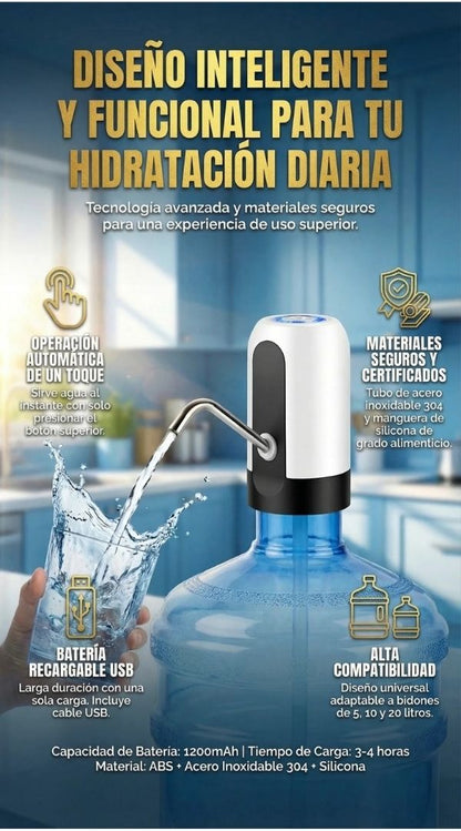 💧 Dispensador de Agua Eléctrico Recargable USB