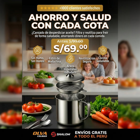 OLLA CON FILTRO PARA ACEITE